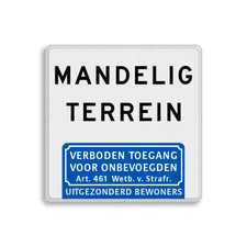 Aluminium informatiebord met een dubbel omgezette rand