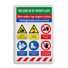 Veiligheidsbord met dubbel omgezette rand
