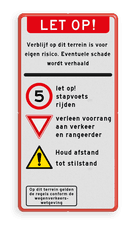 Aluminium informatiebord met een dubbel omgezette rand
