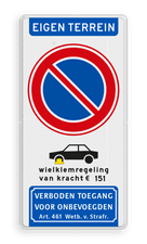 Aluminium informatiebord met een dubbel omgezette rand
