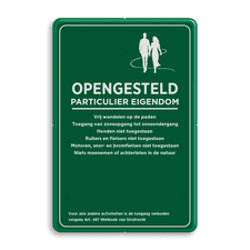 Openstellingsbord met een dubbel omgezette rand