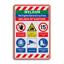 Veiligheidsbord met dubbel omgezette rand