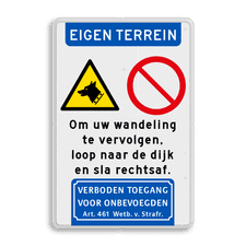 Aluminium informatiebord met dubbel omgezette rand