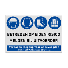 Veiligheidsbord vlak Alupanel (2mm)
