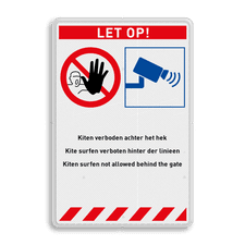 Veiligheidsbord met dubbel omgezette rand