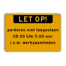 Aluminium informatiebord met een dubbel omgezette rand