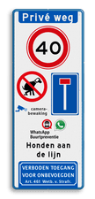 Aluminium informatiebord met een dubbel omgezette rand