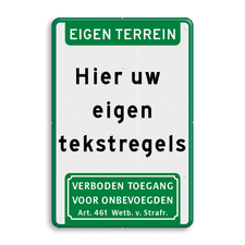 Aluminium informatiebord met dubbel omgezette rand