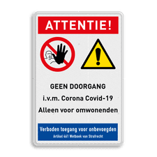 Veiligheidsbord met dubbel omgezette rand