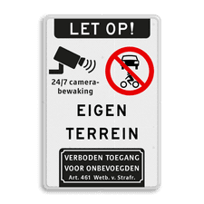 Aluminium informatiebord met dubbel omgezette rand