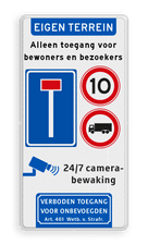 Aluminium informatiebord met een dubbel omgezette rand