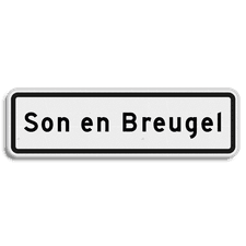 Aluminium straatnaambord met een dubbel omgezette rand