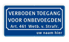 Aluminium informatiebord met een dubbel omgezette rand