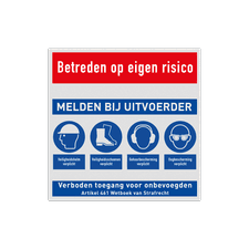 Veiligheidsbord vlak Alupanel (2mm)