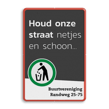 Aluminium mottobord met een dubbel omgezette rand