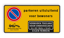 Aluminium informatiebord met een dubbel omgezette rand