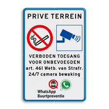 Aluminium informatiebord met dubbel omgezette rand
