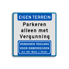 Aluminium informatiebord met een dubbel omgezette rand