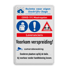 Veiligheidsbord met dubbel omgezette rand