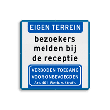 Aluminium informatiebord met een dubbel omgezette rand