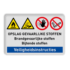 Veiligheidsbord met dubbel omgezette rand