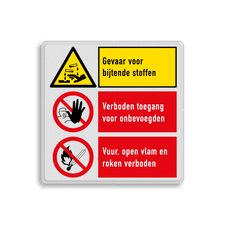 Veiligheidsbord met dubbel omgezette rand
