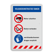 Veiligheidsbord met dubbel omgezette rand