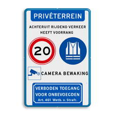 Aluminium informatiebord met dubbel omgezette rand