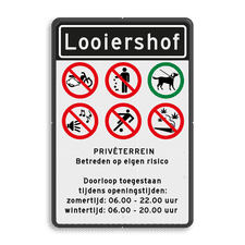 Aluminium informatiebord met dubbel omgezette rand