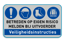 Veiligheidsbord met dubbel omgeplooide rand