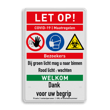 Veiligheidsbord met dubbel omgezette rand