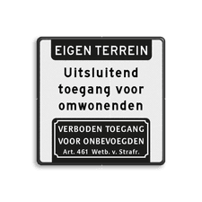 Aluminium informatiebord met een dubbel omgezette rand