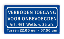 Aluminium informatiebord met een dubbel omgezette rand