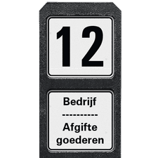 Bermpaal 1250x150x40mm met twee reflecterende bordjes 119x109mm