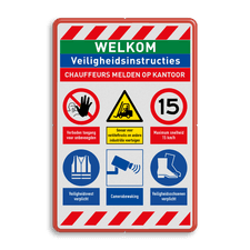 Veiligheidsbord met dubbel omgezette rand