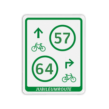 Fietsroutebord aluminium met dubbel omgezette rand