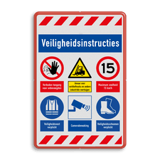 Veiligheidsbord met dubbel omgezette rand