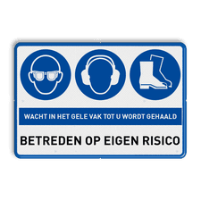 Aluminium informatiebord met een dubbel omgezette rand