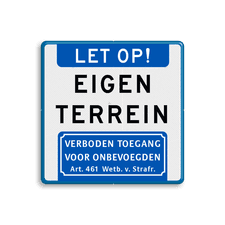 Aluminium informatiebord met een dubbel omgezette rand