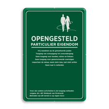 Openstellingsbord met een dubbel omgezette rand