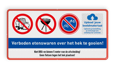 Aluminium informatiebord met een dubbel omgezette rand