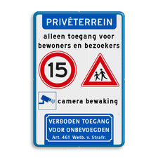 Aluminium informatiebord met dubbel omgezette rand