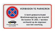 Aluminium informatiebord met een dubbel omgezette rand