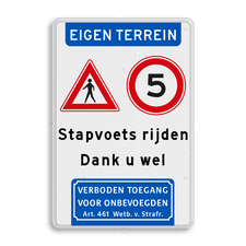 Aluminium informatiebord met dubbel omgezette rand