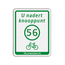 Fietsroutebord met dubbel omgezette rand