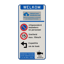 Aluminium informatiebord met een dubbel omgezette rand