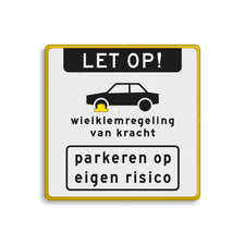 Aluminium informatiebord met een dubbel omgezette rand