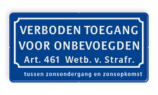 Aluminium informatiebord met een dubbel omgezette rand