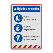 Veiligheidsbord met dubbel omgezette rand