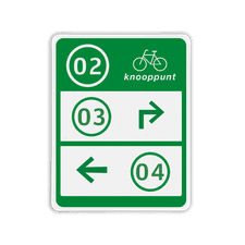 Fietsroutebord aluminium met dubbel omgezette rand